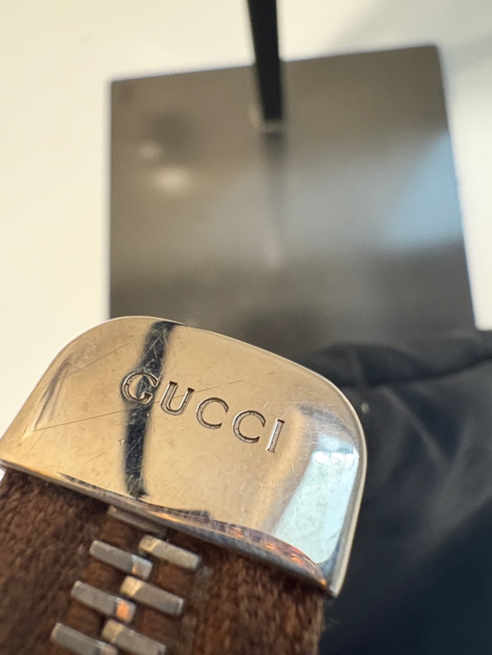 Pre- Owned Gucci Nylon Pouch with Brown Leather Trim - Picture 5 of 10